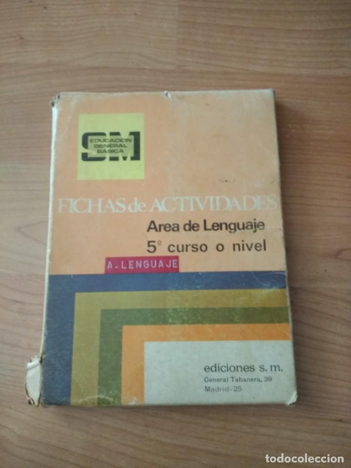 Libros de segunda mano: FICHAS DE ACTIVIDADES LENGUAJE 5&ordm; E.G.B. EDICIONES S.M. - Foto 1