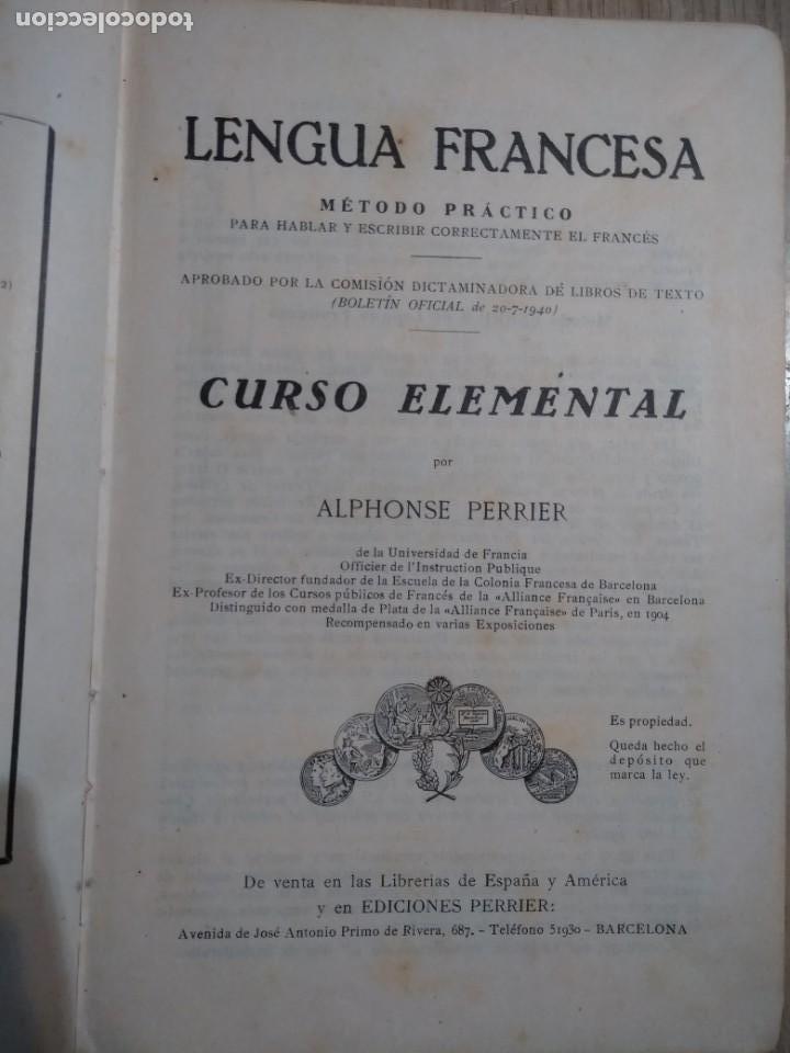 Libros de segunda mano: LENGUA FRANCESA CURSO ELEMENTASL ALPHONSE PERRIER - Foto 2