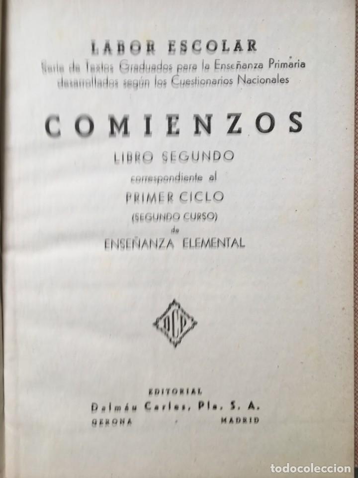 Libros de segunda mano: LIBRO COMIENZOS, LIBRO II&ordm; DE LABOR ESCOLAR, PRIMER CICLO DE ENSE&Ntilde;ANZA ELEMENTAL - Foto 2