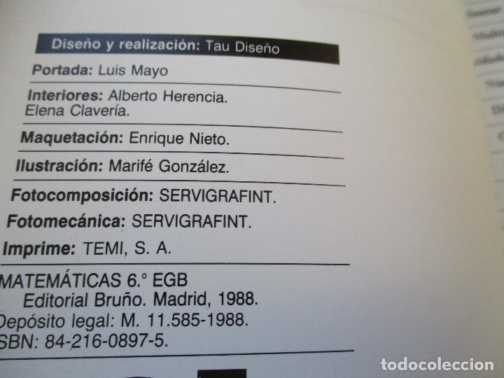 Libros de segunda mano: BASE 6, MATEM&Aacute;TICAS, BRU&Ntilde;O, 1988 - Foto 3