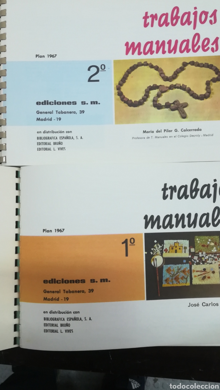 Libros de segunda mano: Trabajos manuales, 1 y 2. De Editorial SM de 1967 - Foto 2