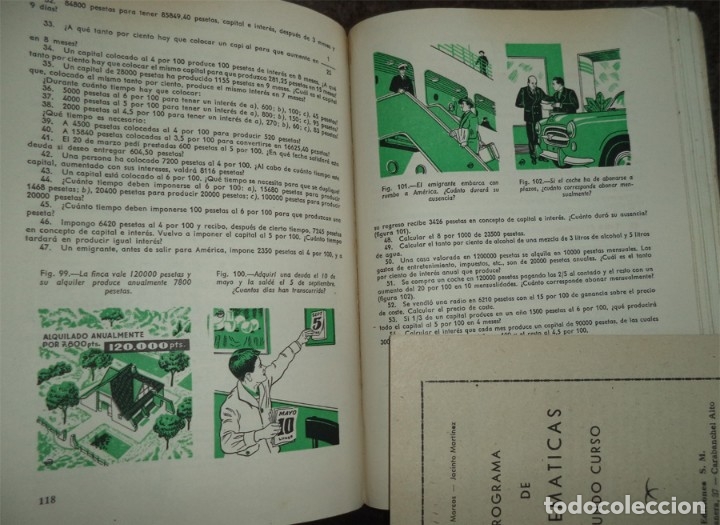 Libros de segunda mano: MATEMATICAS 2&ordm; CURSO EDICIONES SM 1.961 CON PROGRAMA. Ilustrado - Foto 2