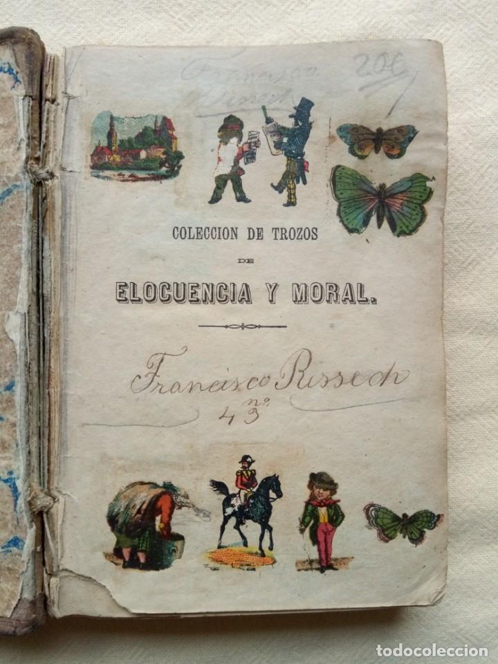 Libros de segunda mano: Elocuencia y moral colecci&oacute;n de trozos - Foto 1