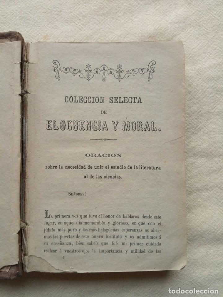 Libros de segunda mano: Elocuencia y moral colecci&oacute;n de trozos - Foto 2
