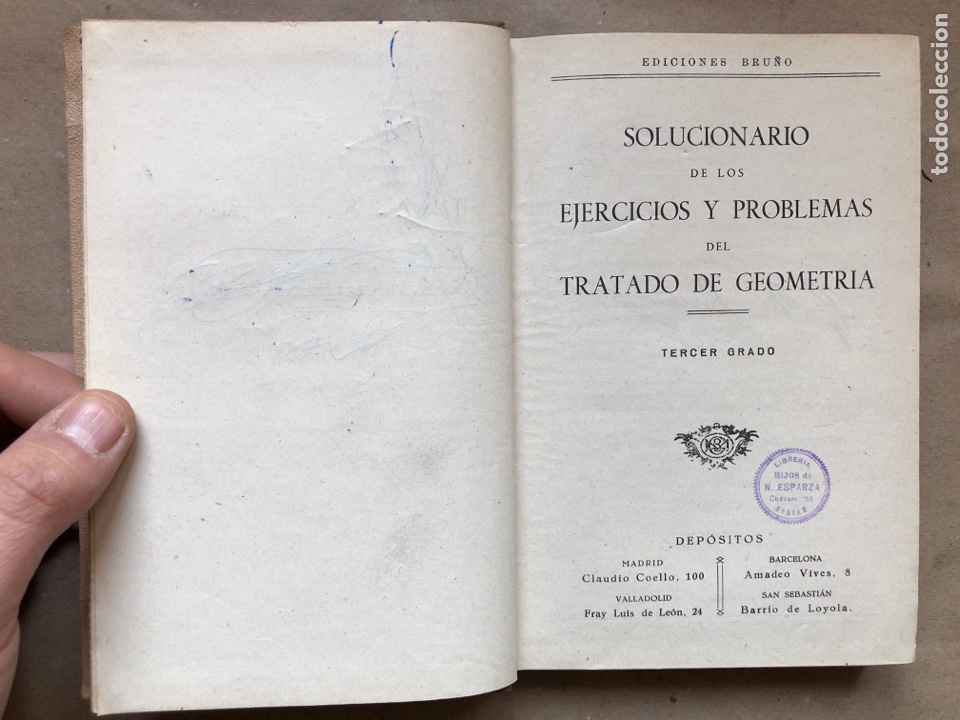 Libros de segunda mano: GEOMETR&Iacute;A, TERCER GRADO - CLAVE. EDICIONES BRU&Ntilde;O 1947. - Foto 2