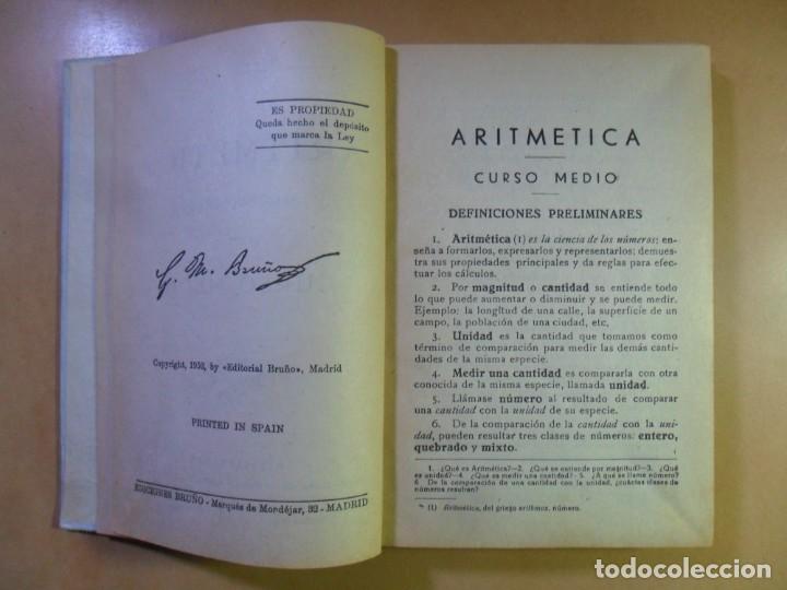 Libros de segunda mano: TRATADO DE ARITMETICA, SEGUNDO GRADO - BRU&Ntilde;O - 1952 - Foto 3