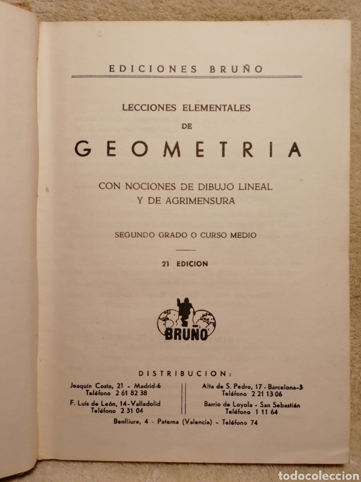 Libros de segunda mano: GEOMETR&Iacute;A SEGUNDO GRADO. 1965 - Foto 2