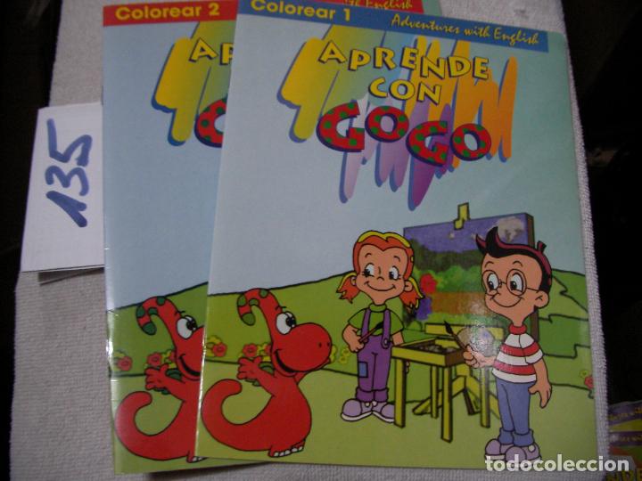 Libros de segunda mano: APRENDE CON GOGO - AVENTURAS EN INGLES - COLOREAR 1 Y 2 - Foto 1