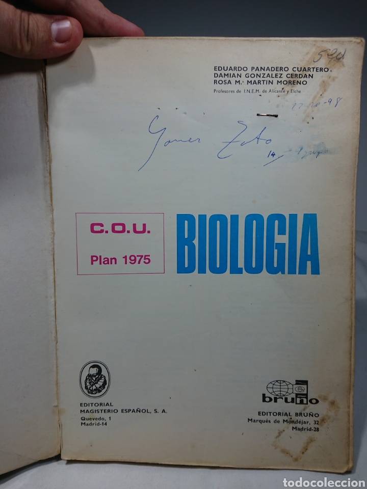 Libros de segunda mano: Biolog&iacute;a, Editorial Bru&ntilde;o, Plan 1975 - Foto 2