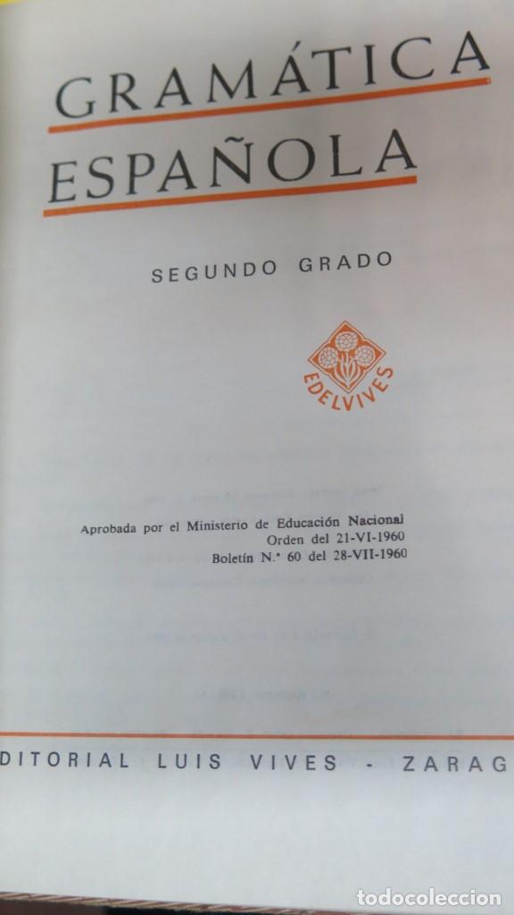 Libros de segunda mano: 1961.- GRAMATICA. SEGUNDO GRADO. EDELVIVES - Foto 3