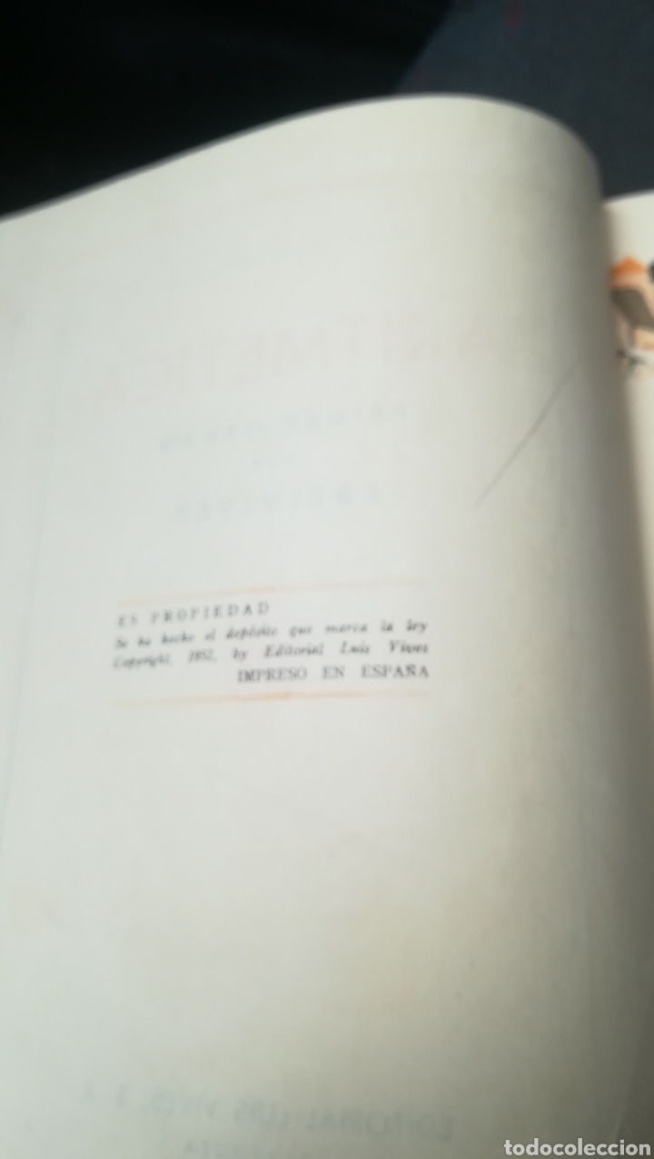 Libros de segunda mano: Aritm&eacute;tica Primer grado, Editorial Lu&iacute;s Vives de 1952 - Foto 2