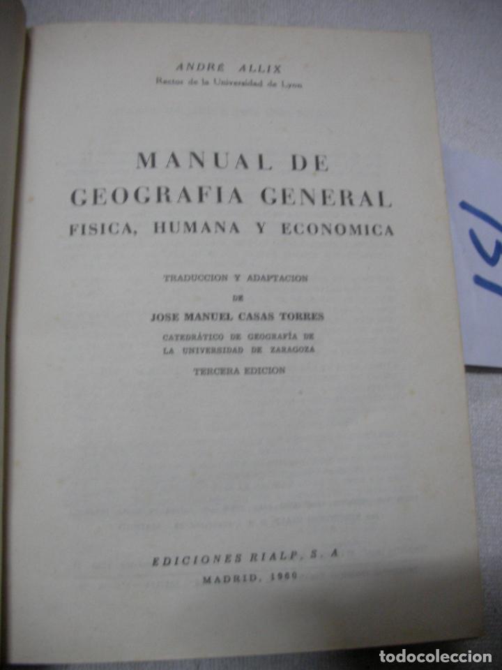 Libros de segunda mano: ANTIGUO LIBRO DE TEXTO - MANUAL DE GEOGRAFIA GENERAL - Foto 2