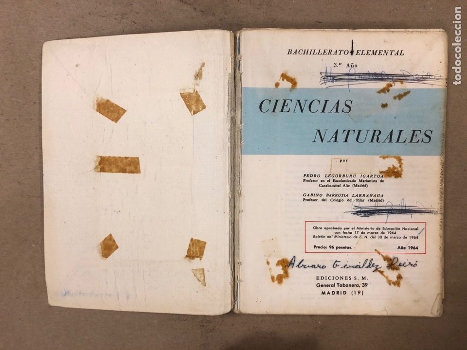 Libros de segunda mano: CIENCIAS NATURALES 3&ordm; BACHILLERATO ELEMENTAL. EDICIONES SM 1964. - Foto 2