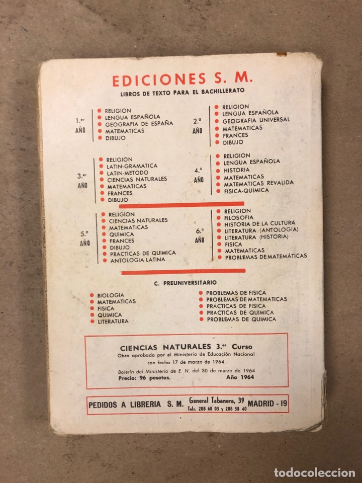 Libros de segunda mano: CIENCIAS NATURALES 3&ordm; BACHILLERATO ELEMENTAL. EDICIONES SM 1964. - Foto 13