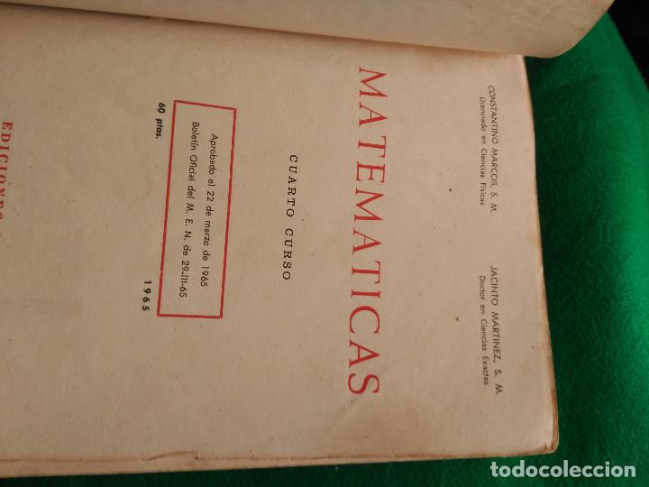 Libros de segunda mano: MATEM&Aacute;TICAS. ED. SM 1965. 4 &ordm; Curso - Foto 5