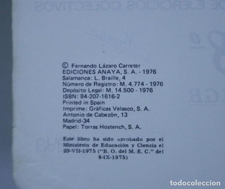 Libros de segunda mano: TEOR&Iacute;A Y PRACTICA DE LA LENGUA 8 / EDITORIAL ANAYA 1976 - Foto 4
