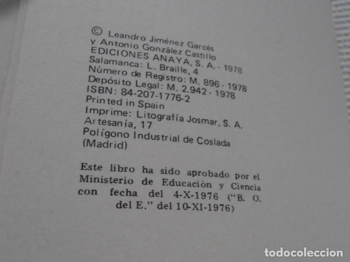 Libros de segunda mano: LIBRO DE TEXTO, MATEMATICAS 8º EGB ANAYA, LEANDRO JIMENEZ ANTONIO GONZALEZ, NUEVO A ESTRENAR - Foto 2 - 172012507