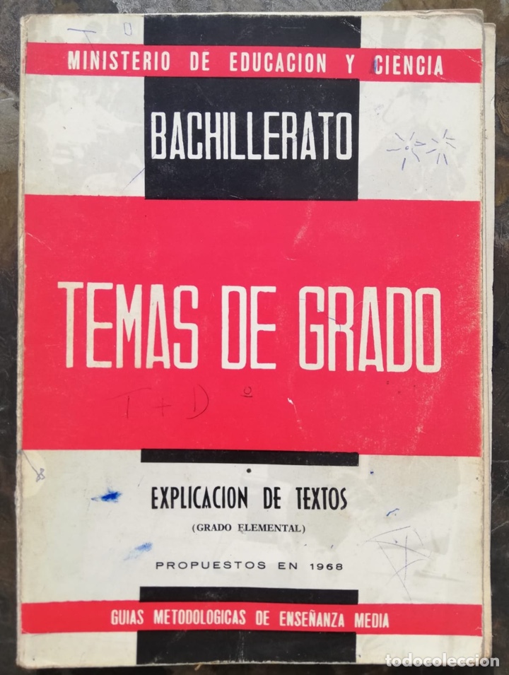 Libros de segunda mano: Temas de grado Explicaci&oacute;n de textos. Bachiller elemental 1968 - Foto 1