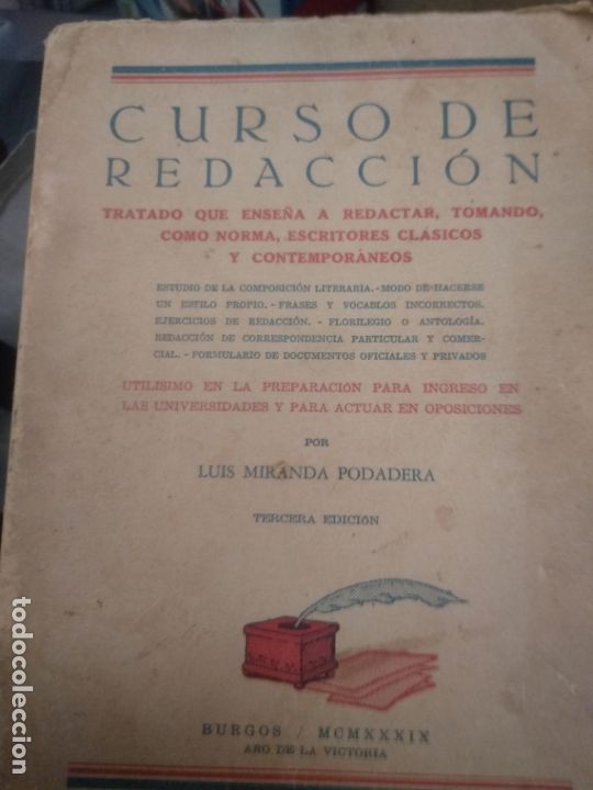 Libros de segunda mano: LUIS MIRANDA PODADERA : CURSO DE REDACCI&Oacute;N - Foto 1