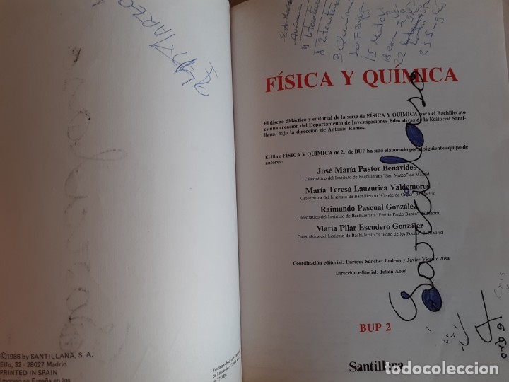 Libros de segunda mano: F&iacute;sica y Qu&iacute;mica 2* BUP. Santillana - Foto 2