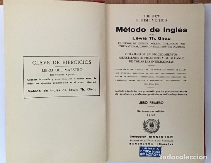 Libros de segunda mano: M&eacute;todo de ingl&eacute;s Girau. Libro primero - Foto 2
