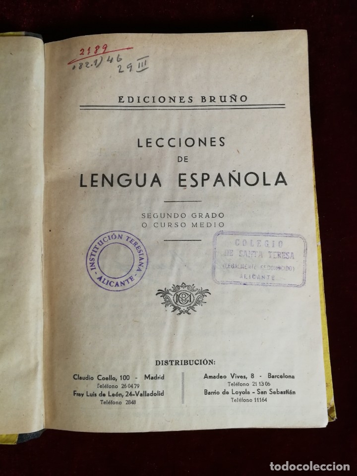 Libros de segunda mano: Original de &eacute;poca 1958 Gramatica Espa&ntilde;ola Segundo Grado - Ediciones Bru&ntilde;o - Foto 2