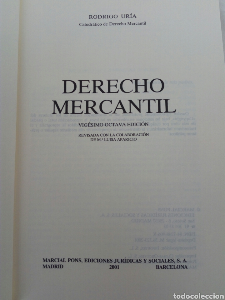 Libros de segunda mano: DERECHO MERCANTIL 28 ED - Foto 4