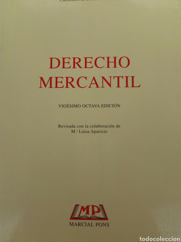 Libros de segunda mano: DERECHO MERCANTIL 28 ED - Foto 1