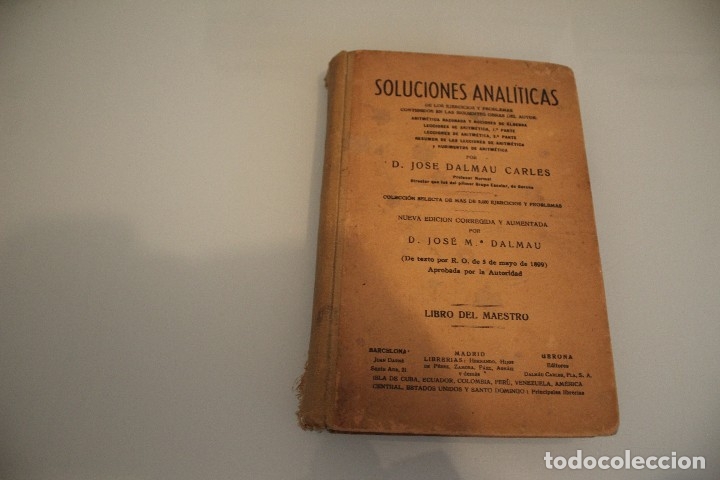 Libros de segunda mano: SOLUCIONES ANAL&Iacute;TICAS JOSE M&ordf; DALMAU - Foto 1