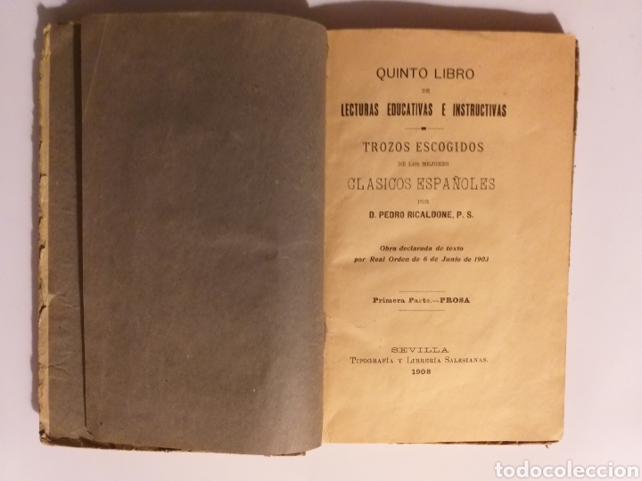 Libros de segunda mano: Quinto libro de lecturas educativas e instructivas . Pedro Ricaldone 1908 . Escuela ense&ntilde;anza - Foto 12