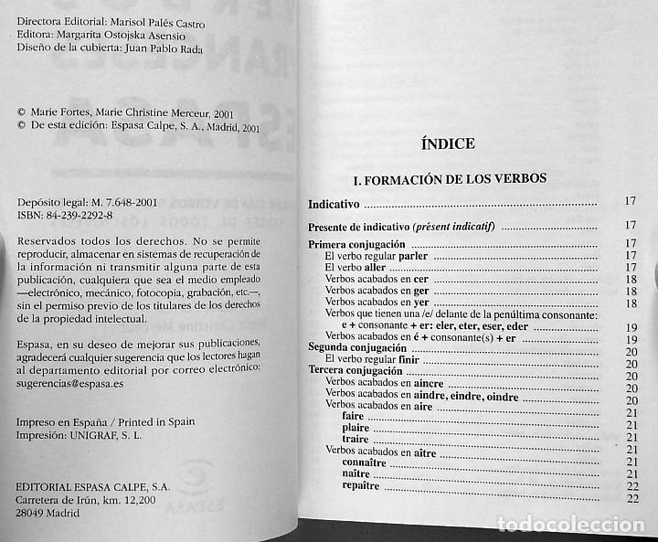 Libros de segunda mano: Verbos franceses - Espasa idiomas - Foto 3