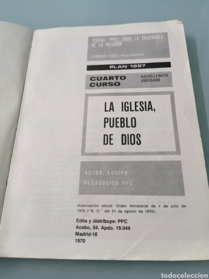 Libros de segunda mano: LA IGLESIA, PUEBLO DE DIOS. CUARTO DE BACHILLER. 1971. ED. PPC - Foto 7