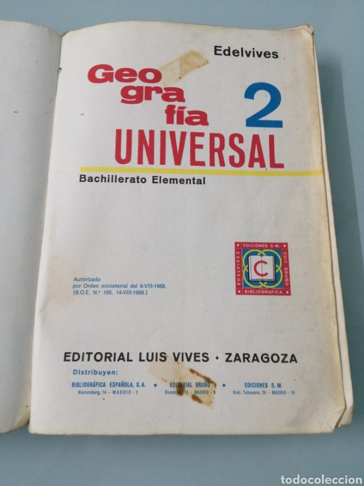 Libros de segunda mano: GEOGRAFIA UNIVERSAL 2. 1969. EDELVIVES. - Foto 2