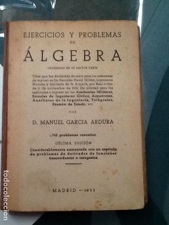 Libros de segunda mano: EJERCICIOS Y PROBLEMAS DE ALGEBRA. 1953 - Foto 1