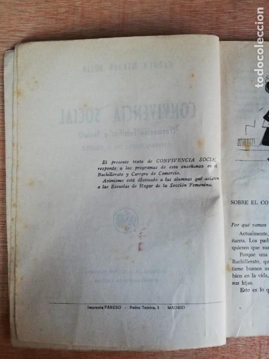 Libros de segunda mano: Convivencia Social. Primer curso. Carmen Werner. 1955 - Foto 3