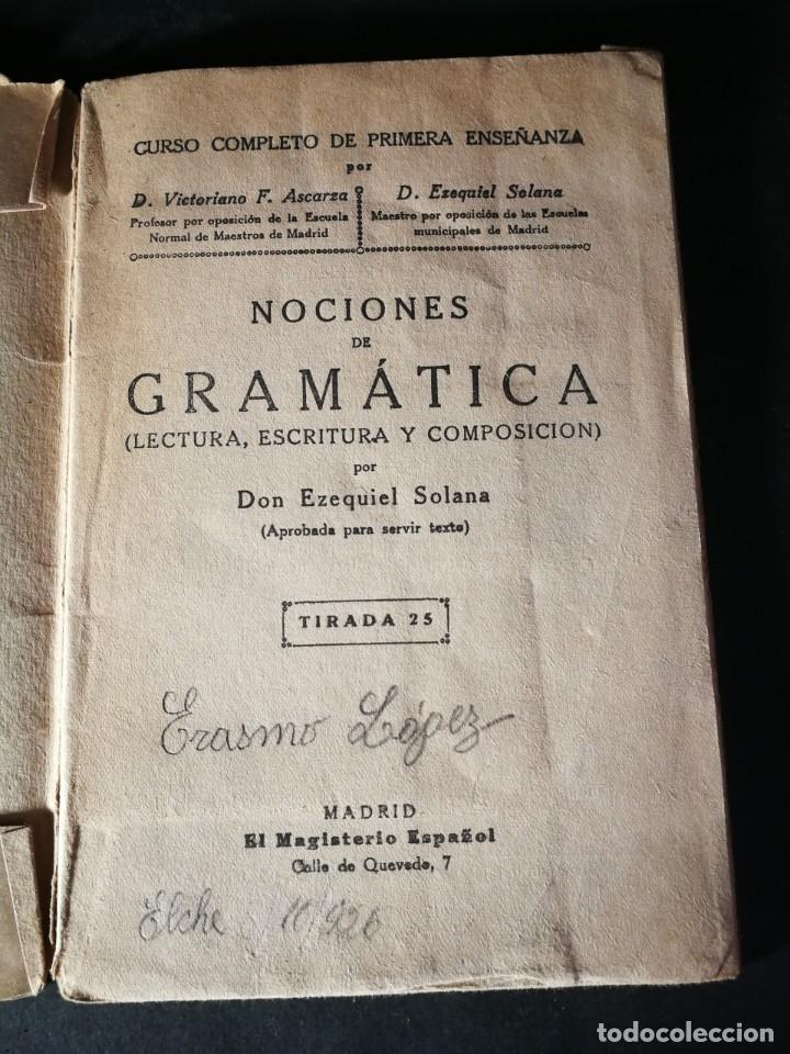 Libros de segunda mano: Curso Completo de Primera Ense&ntilde;anza Nociones de Gram&aacute;tica - Foto 1