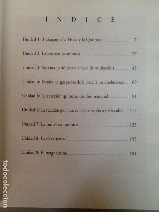 Libros de segunda mano: F&Iacute;SICA Y QU&Iacute;MICA 3&ordm; ESO. ED. MARFIL - Foto 2