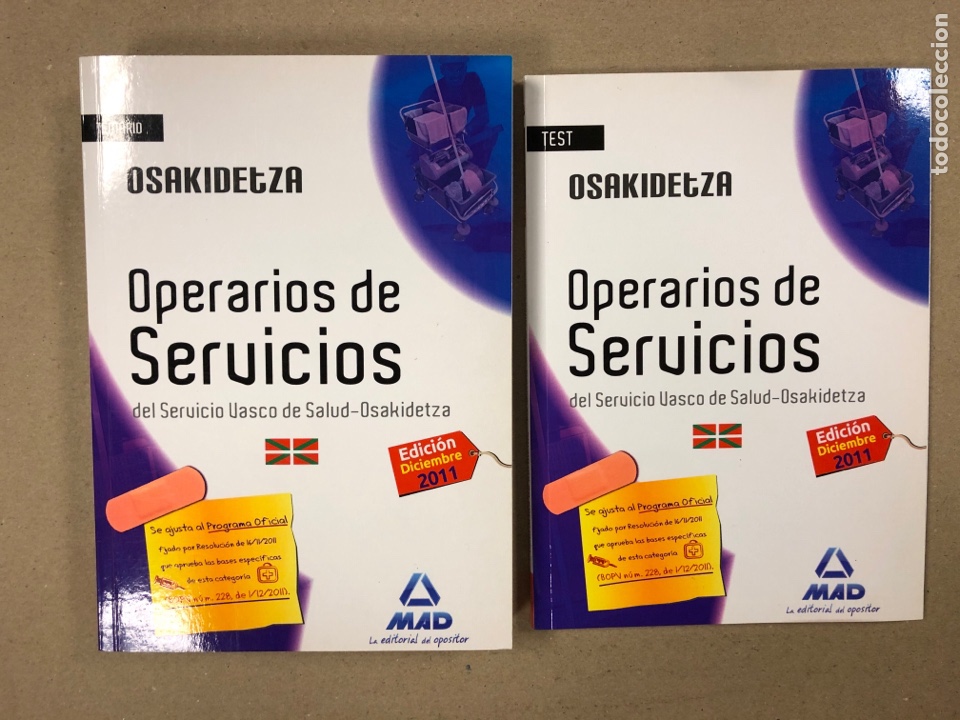 Libros de segunda mano: OPERARIOS DE SERVICIOS DEL SERVICIO VASCO DE SALUD-OSAKIDETZA. 2 LIBROS PARA OPOSITORES