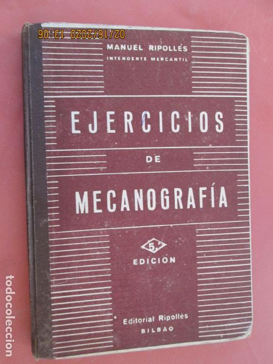 Libros de segunda mano: EJERCICIOS DE MECANOGRAF&Iacute;A - MANUEL RIPOLL&Eacute;S - ED. RIPOLL&Eacute;S - 1959. - Foto 1