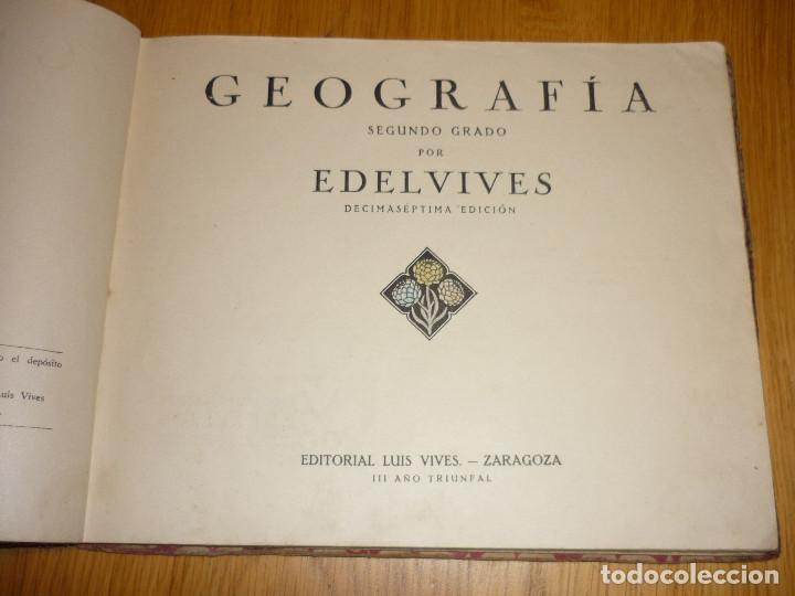Libros de segunda mano: GEOGRAFIA SEGUNDO GRADO, EDIT. LUIS VIVES, A&Ntilde;O 1938 - Foto 2