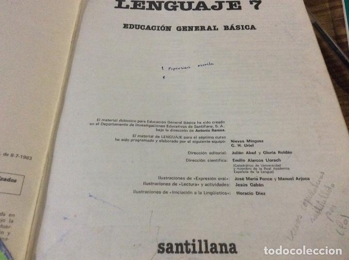Libros de segunda mano: Lenguaje 7 EGB santillana - Foto 2
