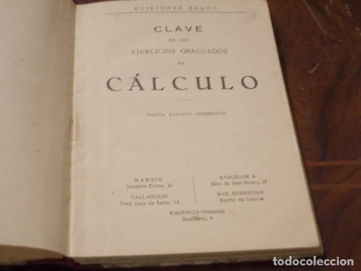 Libros de segunda mano: Ejercicios de c&aacute;lculo, clave para el maestro, Ediciones Bru&ntilde;o 1.959 - Foto 3