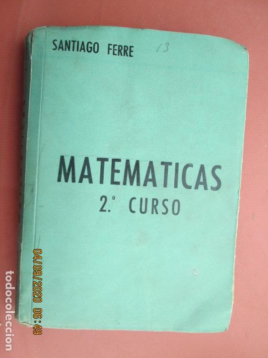 Libros de segunda mano: MATEMATICAS , 2&ordm; CURSO , SANTIAGO FERRE 1945 - Foto 1