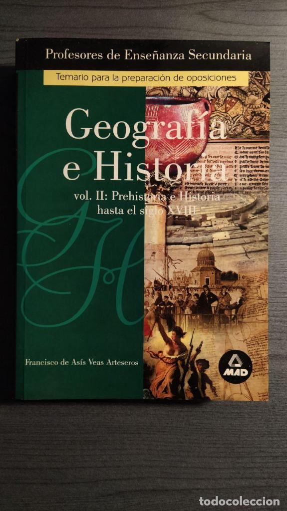 Libros de segunda mano: TEMARIO DE PROFESORES DE ENSE&Ntilde;ANZA SECUNDARIA. GEOGRAFIA E HISTORIA. TEMARIO (VOL. II): PREHISTORIA
