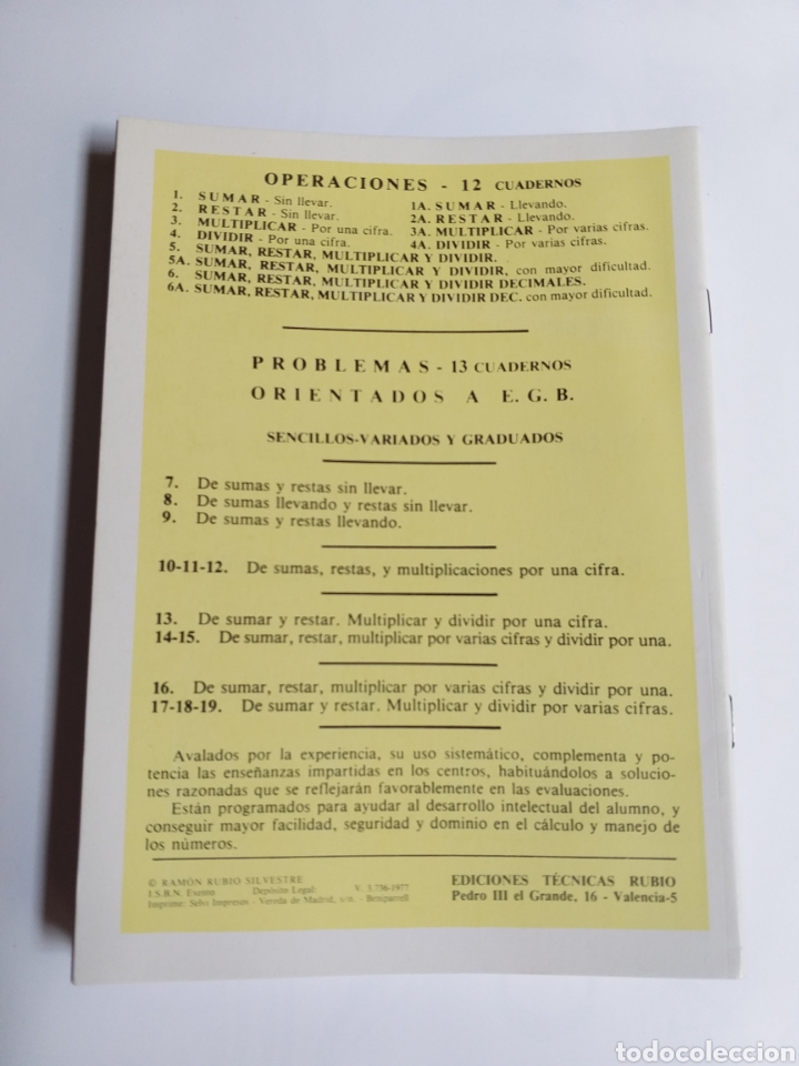 Libros de segunda mano: Problemas rubio . 1977 1978 . Escuela ense&ntilde;anza - Foto 4
