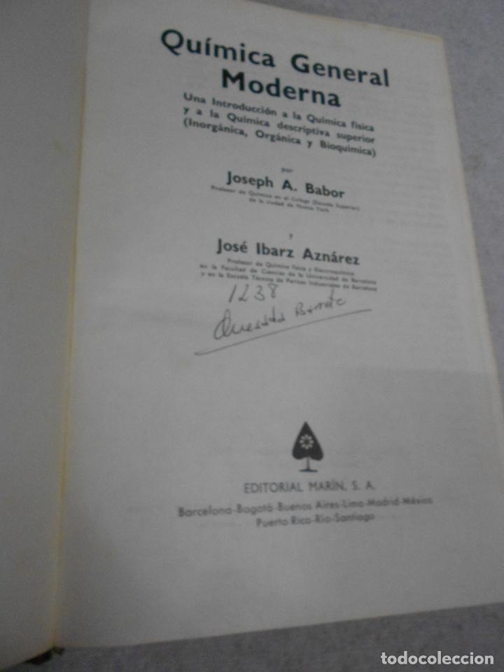 Libros de segunda mano: ANTIGUO LIBRO DE TEXTO - QUIMICA GENERAL MODERNA - Foto 2