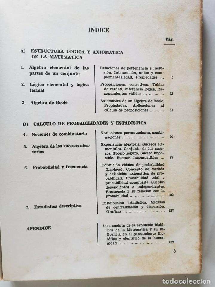 Libros de segunda mano: MATEMATICA COMUNES C.O.U. PLAN 1975 - Foto 2