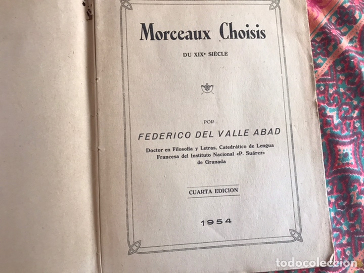 Libros de segunda mano: Morceaux choisis. Federico del valle Abad - Foto 2