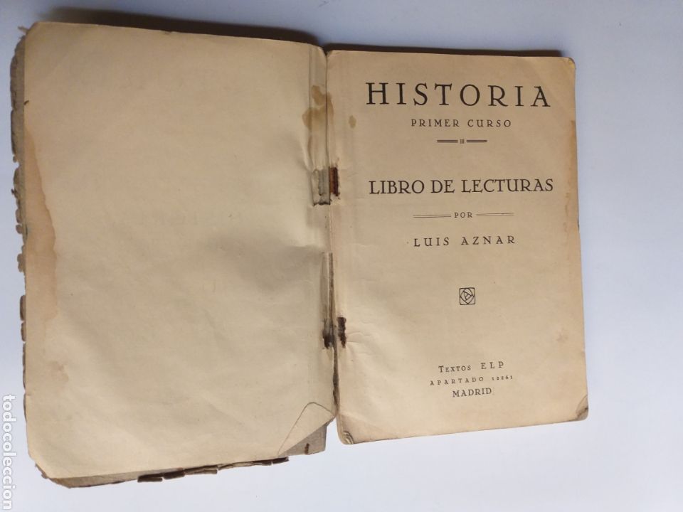 Libros de segunda mano: Historia primer curso . Libro de lecturas Luis Aznar Texto E L P - Foto 6