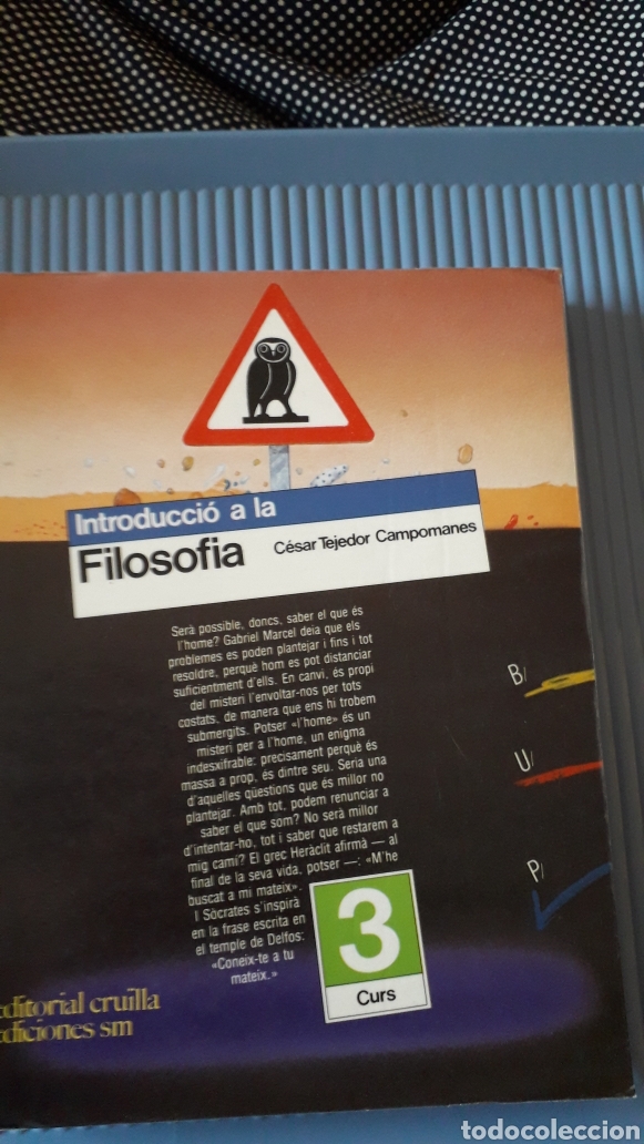 Libros de segunda mano: INTRODUCCIO A LA FILOSOFIA - 3R BUP - CRUILLA 1987 - Foto 1